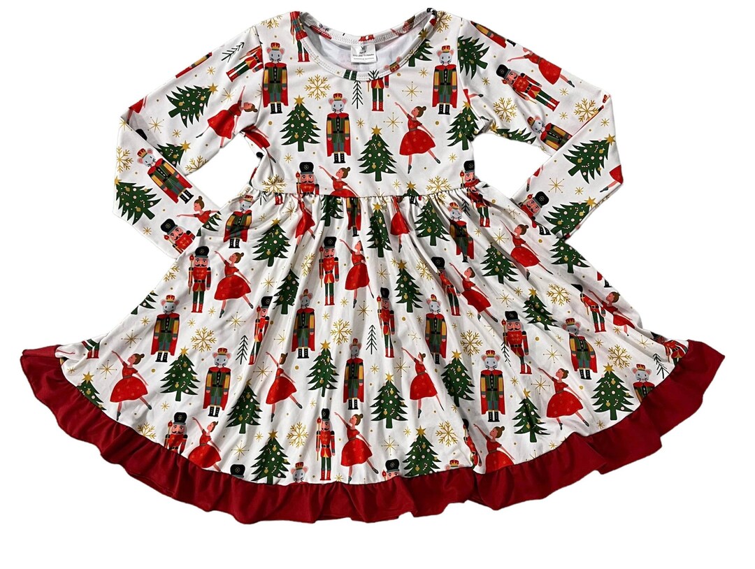 Nutcracker Twirly Soft Dress, Milk Silk Christmas Winter Dress Etsy