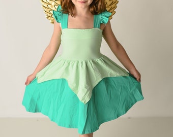 Fairy Dress with Wings , Princess Dress, costume  Tinkerbell
