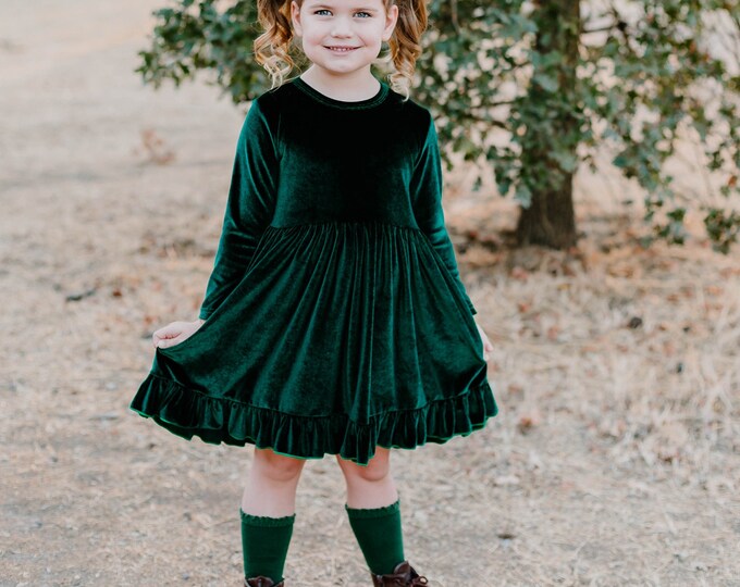 Girl's Holiday Twirl Dress - Jolly Little Helper main image 0