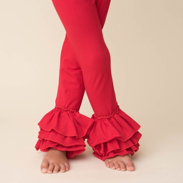 Red Ruffle Pants, Leggings Girls Bottoms Valentine