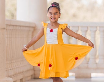 Beauty Twirly Soft Dress, Princess Dress, Belle Costume