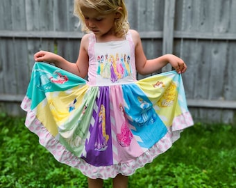 Princess Rainbow Soft Twirl Dress, Milk Silk PRESALE