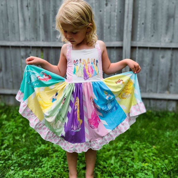 Princess Rainbow Soft Twirl Dress, Milk Silk PRESALE