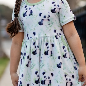 Panda Dress with Pockets Milk Silk Soft Dress Spring dress Summer