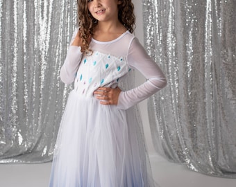 Ice queen Dress with cape, Princess Dress,costume Elsa