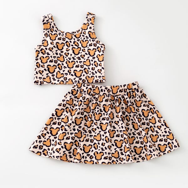 Animal Kingdom zoo Top and Skort Set Girls Dress. Summer Outfit