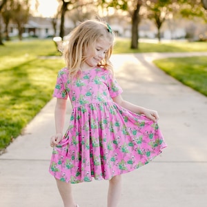 Cactus Spring Twirl dress. Milk Silk Soft dress Spring dress Summer