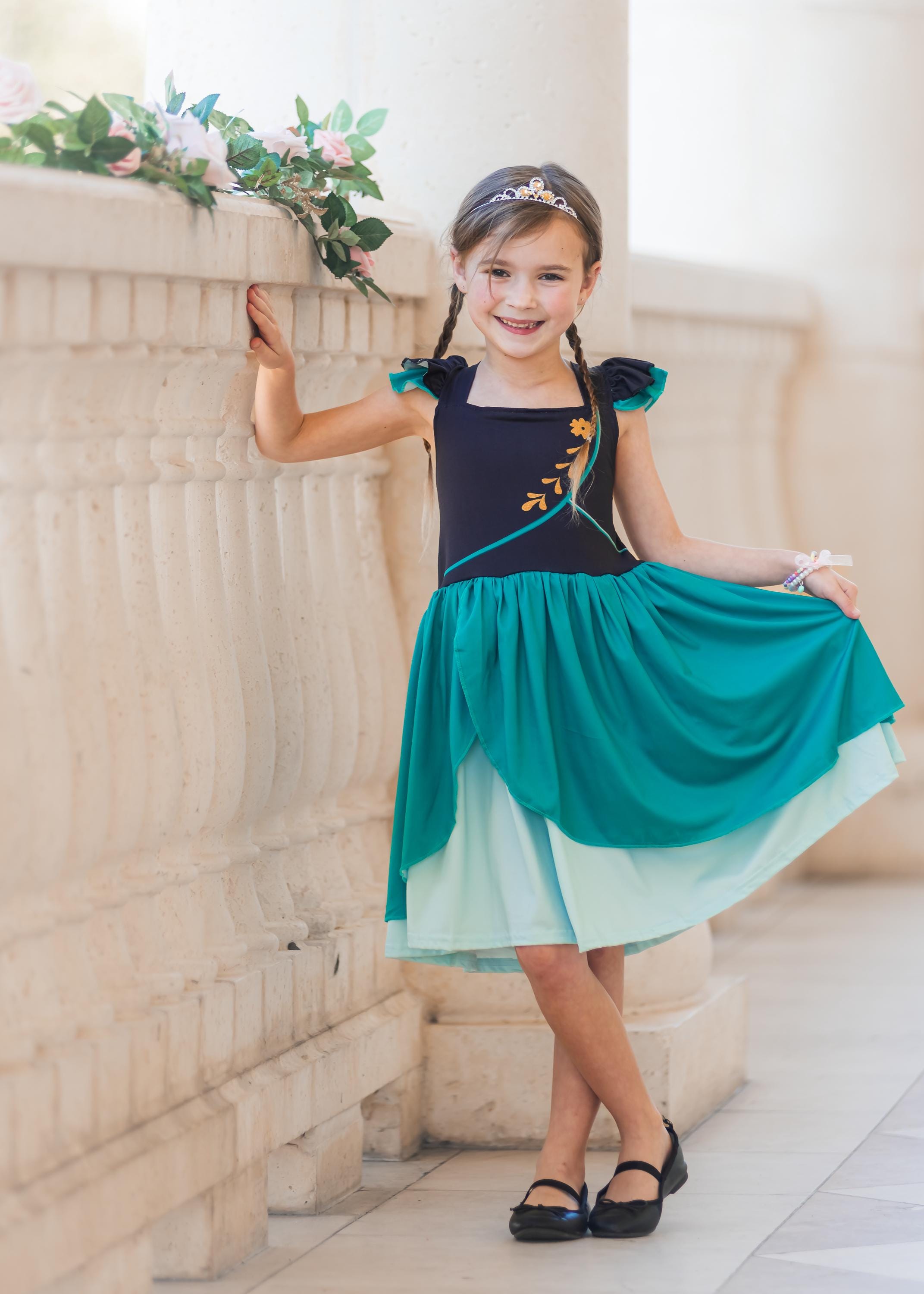 strapless open back dress Frozen Princess Anna Costumes Girl Tulle Dresses For Birthday Holiday –  ilovethedress main image 1