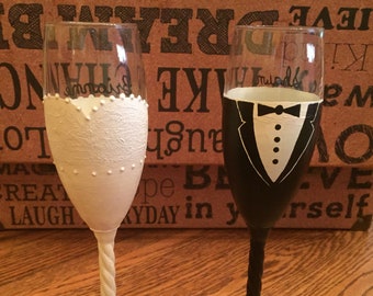 Flauti di Champagne dipinti a mano personalizzati