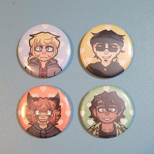 Boyfriend to Death Pin Buttons - Lawrence, Strade, Ren, Rire