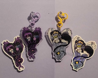 Murder Drones Charms & Stickers - N and Uzi Hearts