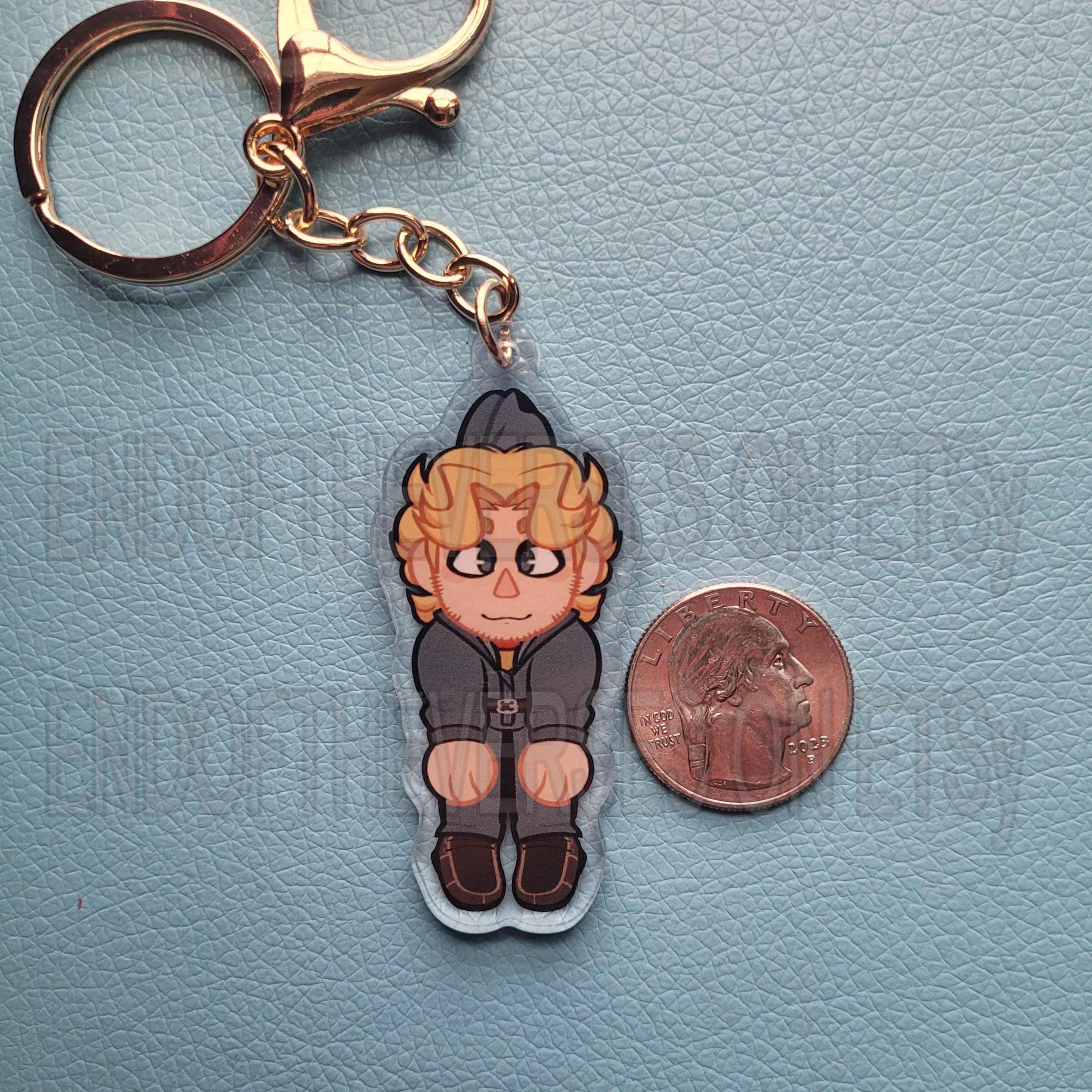 Porte-clés Collier UziDrone – 2 Pièces – Figurine Cartoon Métal – Cadeau Fan