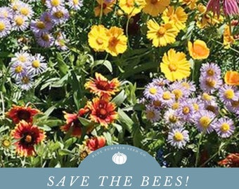 Save the bees! seed mix: pollen heavy flowers, annual flowers, perennial flowers, seed mix, wildflowers, wildflower seed, annual seed