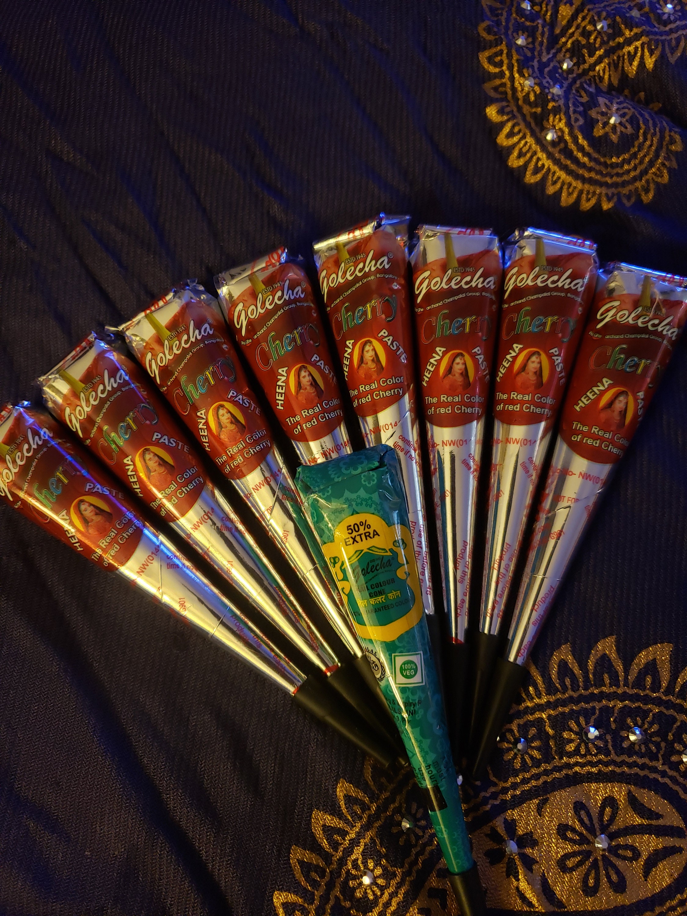 8x Golecha Cherry Red Henna Cones & 1 Nail Henna Cone Etsy