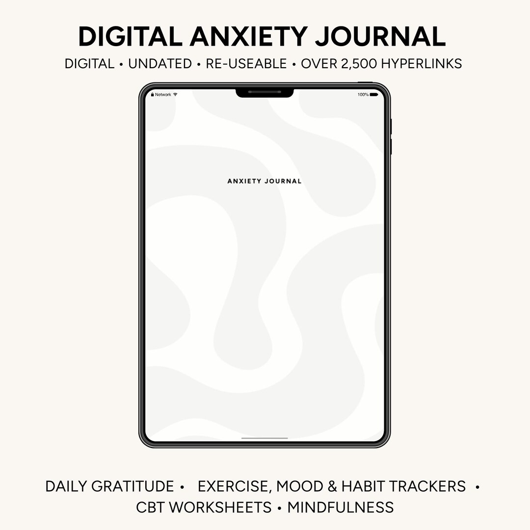 DIGITAL ANXIETY JOURNAL | Weekly Mental Health Journal, iPad Journal ...