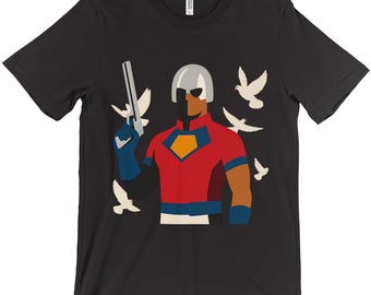Peacemaker Silhouette T-Shirt | Dc Superhero Graphic Tee | Retro Comic Book Style Shirt For Fans & Collectors