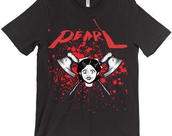 Pearl Blood Splatter Horror Cult Film Tee – Mia Goth Movie T-Shirt – Graphic Horror Shirt Unisex