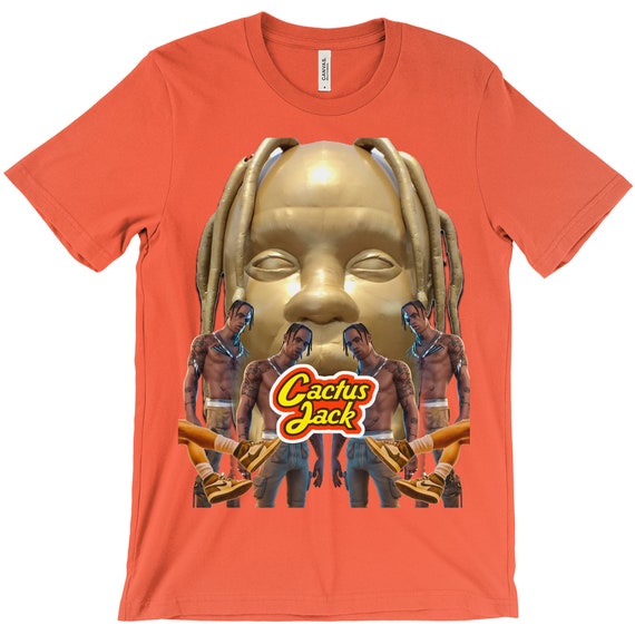 Travis Scott Cactus Jack Gold Big Face Unisex T shirt   Etsy