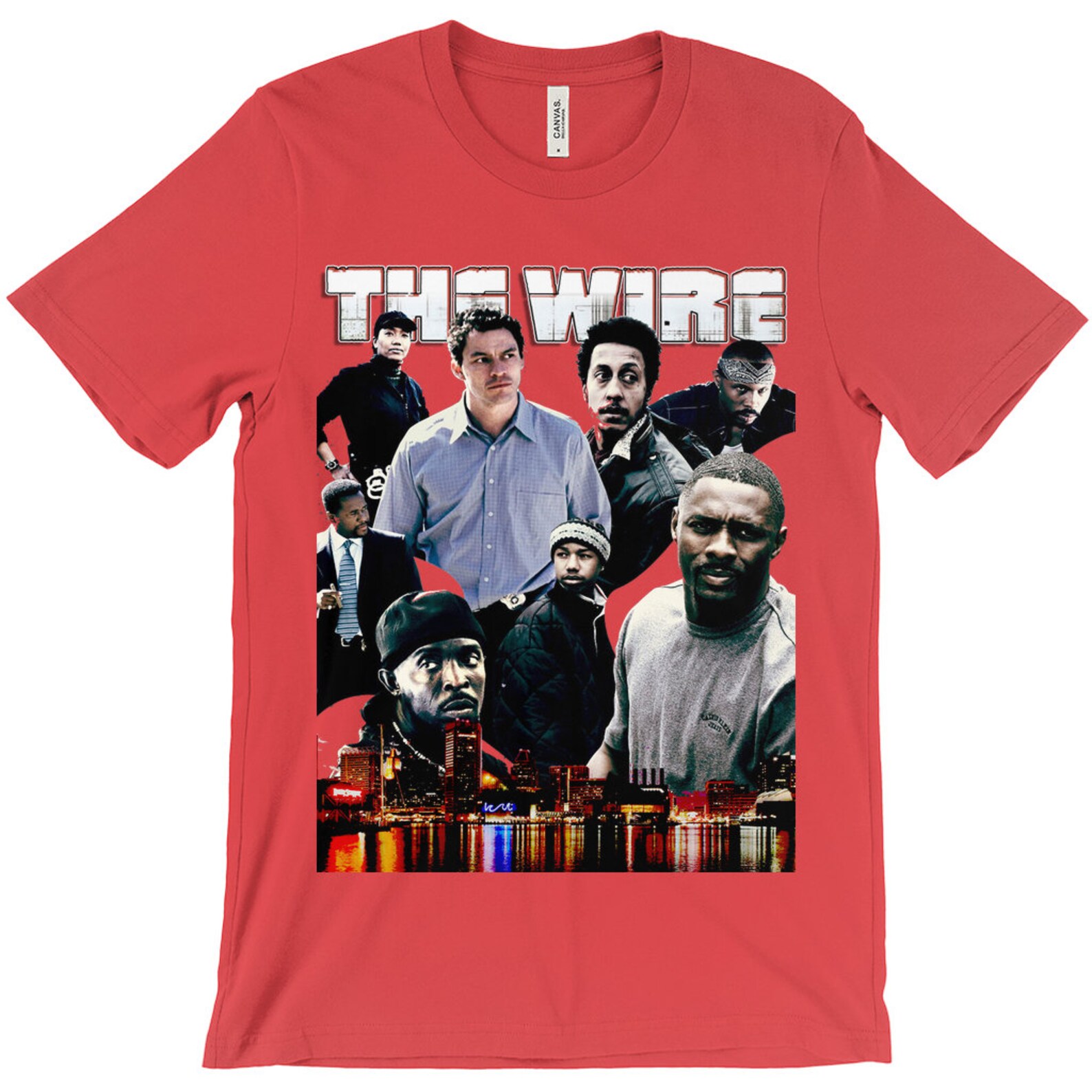 The Wire Baltimore Skyline Collage Tshirt Etsy