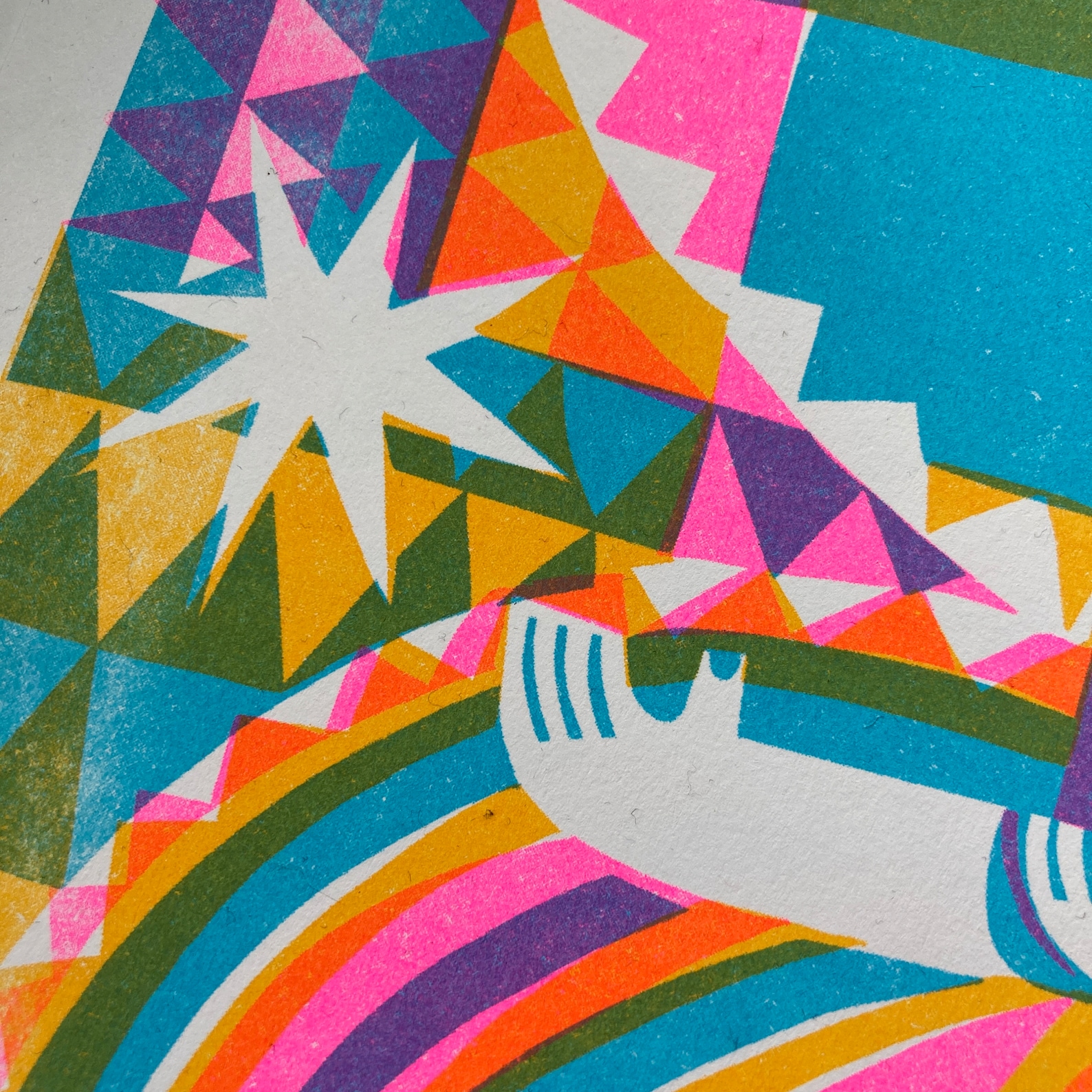 Life Drawing Risograph Quilt of Life - Colorful Abstract Risograph Print – Geometric, Surreal ...