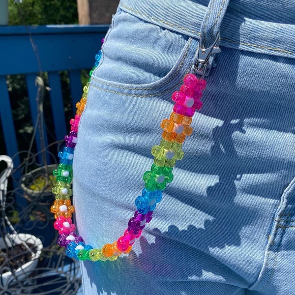 Sparkle Rainbow Kandi Belt Chain