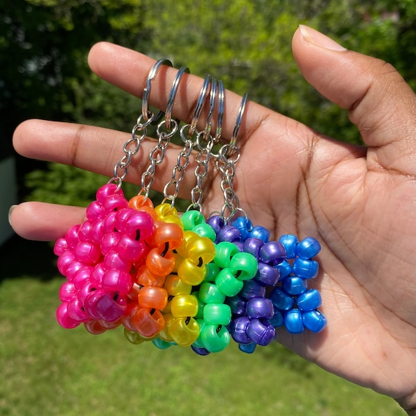 Pearl Rainbow Kandi Star Keychain