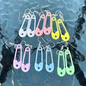 Pastel Mini Safety Pin Earrings