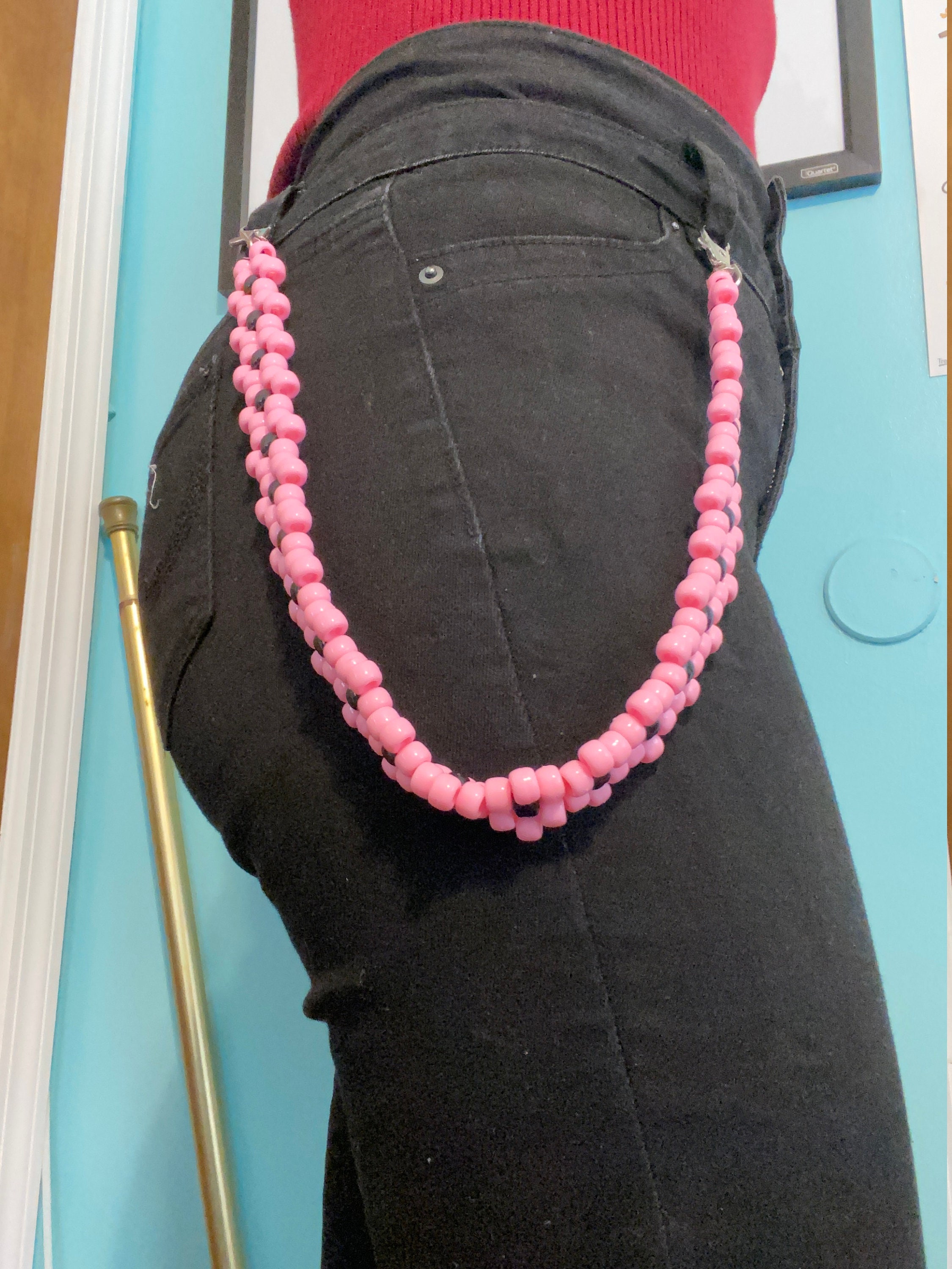 Pink Kandi Belt Chain Etsy