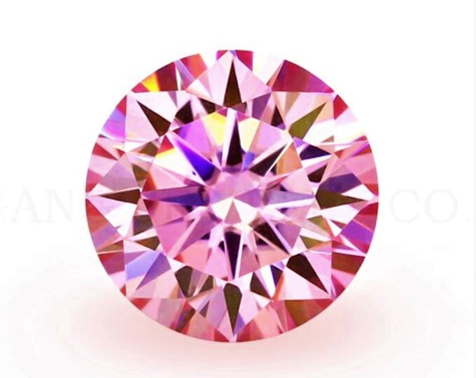 Beautiful PINK 0.5ct - 5ct (VVS1, Brilliant Cut AAA+ Quality Moissanite Stone with GRA Certified Certificate - Lifetime Warranty
