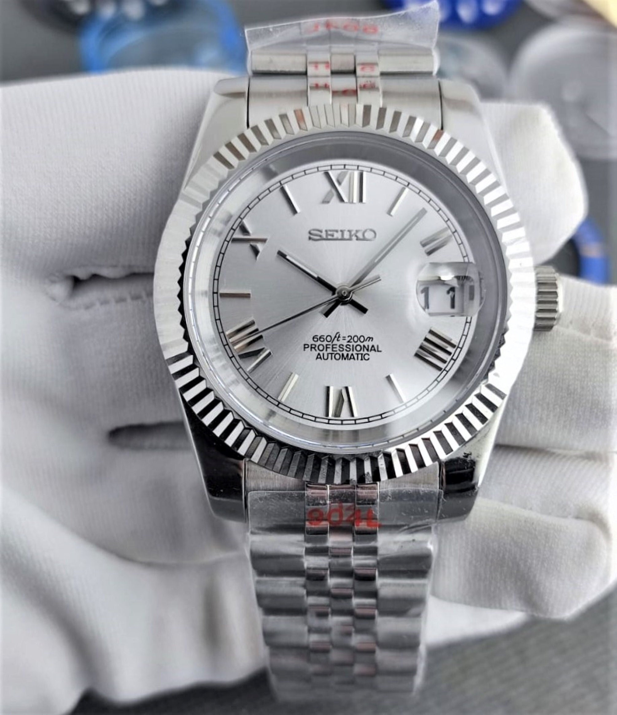 Stunning Platinum/silver Seiko Presidential Datejust Custom - Etsy