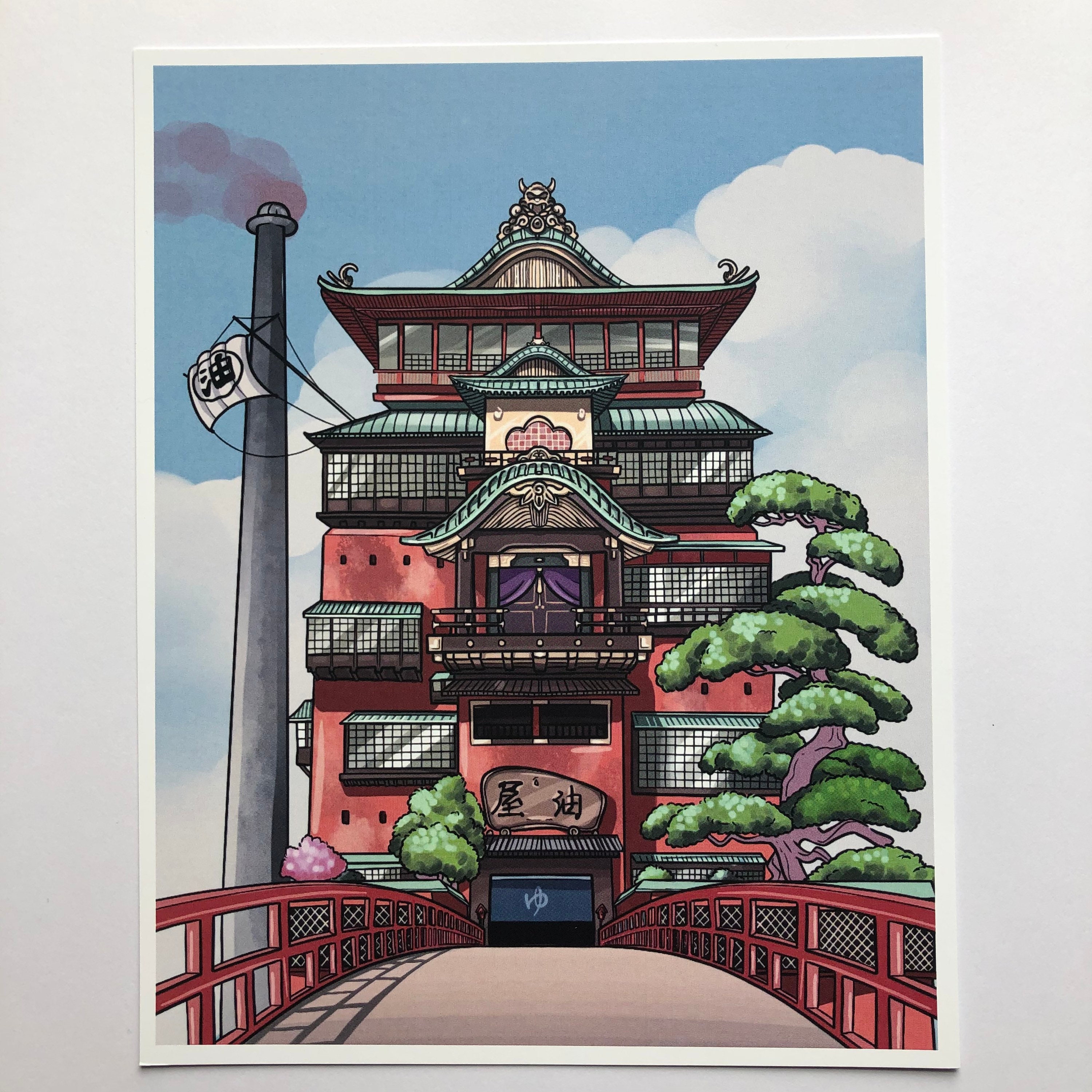 Studio Ghibli Art Print Spirited Away Bath House Etsy