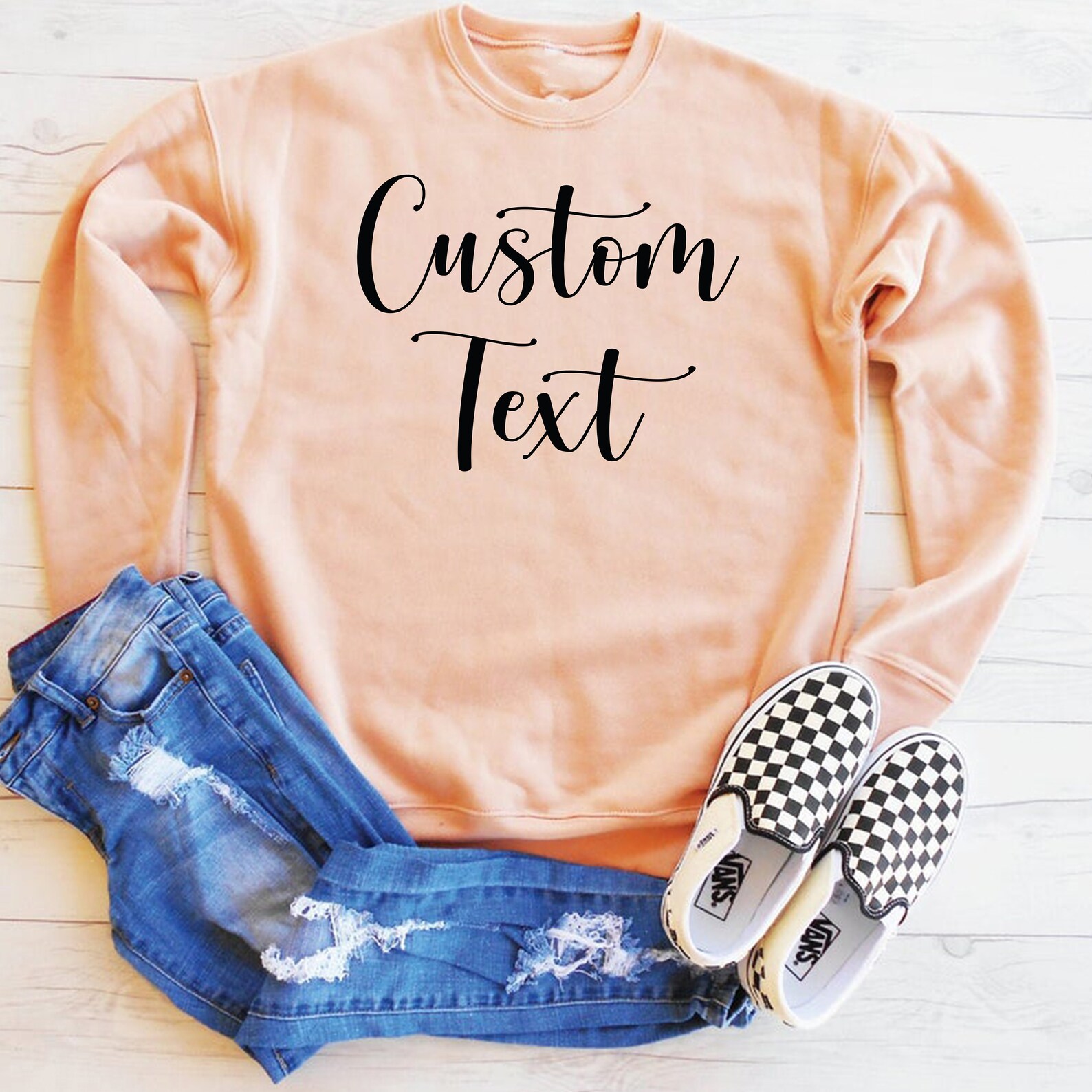 Custom Text Sweatshirt Custom Sweatshirt Custom Design Etsy UK