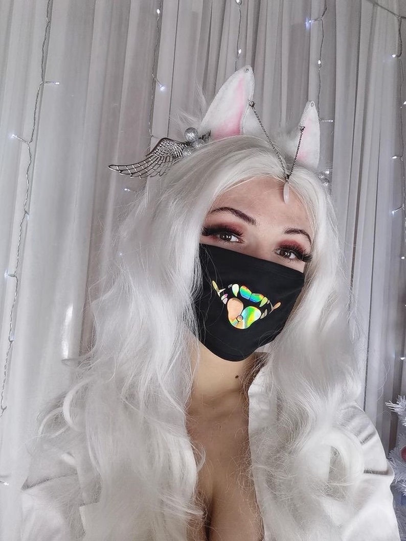 Anime Mouth Face Mask/Sticker Succubus Tongue Ring Etsy