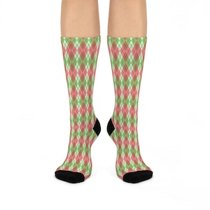 Golf Socks, Argyle Socks, Preppy Socks, Golfing Gift, Gift for Him, Birthday Gift for Him, Valentines Gift, Plaid Socks