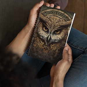 Celtic Owl Notebook, Celtic Knot, Celtic Gift, Spiral Notebook