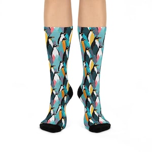 Penguin Socks, Penguin Gift, Penguin Lover, Gift for Him, Birthday Gift, Unique Gift, Golfing Socks, Mens Printed Socks