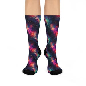 Galaxy Socks, Celestial Socks, Moon and Stars Print, Aesthetic Socks, Gift for Her, Birthday Gift, Valentines Gift, 90s Socks