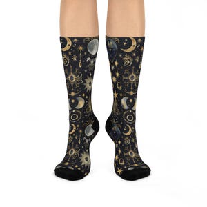 Celestial Socks, Gift for Her, Cute Socks for Her, Valentines Gift for Her, Aesthetic Socks, Witchy Socks, Witchy Vibes, Witchy Gift