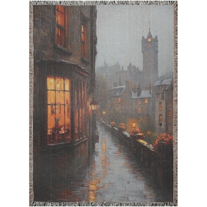 Manta de Edimburgo, manta de Escocia, manta de Moody, regalo único, manta tejida, manta de algodón