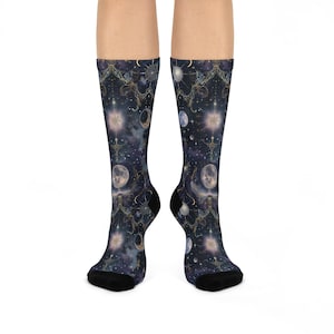 Celestial Socks, Gift for Her, Cute Socks for Her, Valentines Gift for Her, Aesthetic Socks, Witchy Socks, Witchy Vibes, Witchy Gift