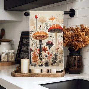 Mushroom Soft Tea Towel | Mushroom Kitchen Towel | Wedding Gift | Christmas Gift for her | Unique Gift for Her