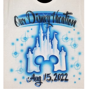 Airbrushed Disney Vacation Shirt with your choice of Lettering