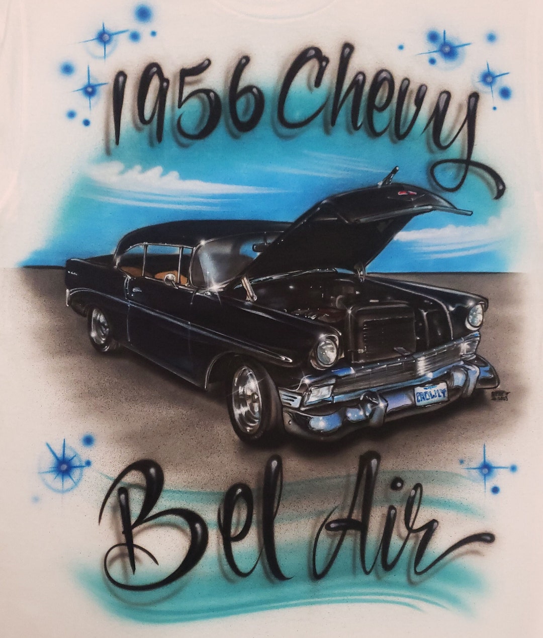 Airbrushed Car Design on Tshirt - Etsy