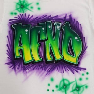 Airbrushed Personalized Shirt with Graffiti-Style Name of your Choice