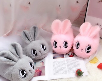 fluffy rabbit slippers