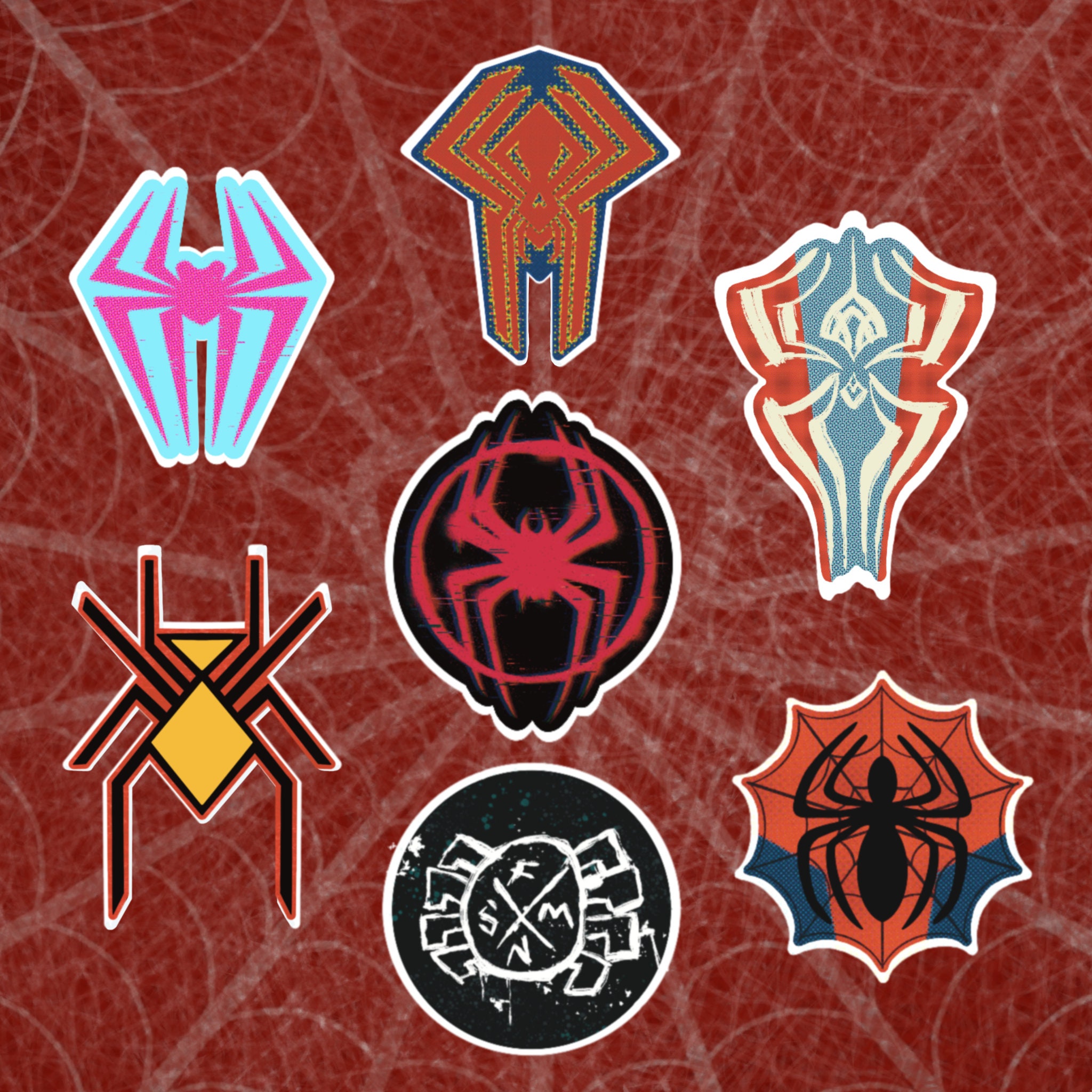 Spider-man Across the Spiderverse 7pc Sticker Set - Etsy
