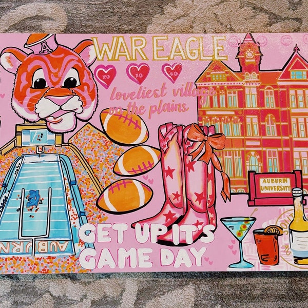 Custom College Town Collage | Acrylic Preppy Dorm Canvas