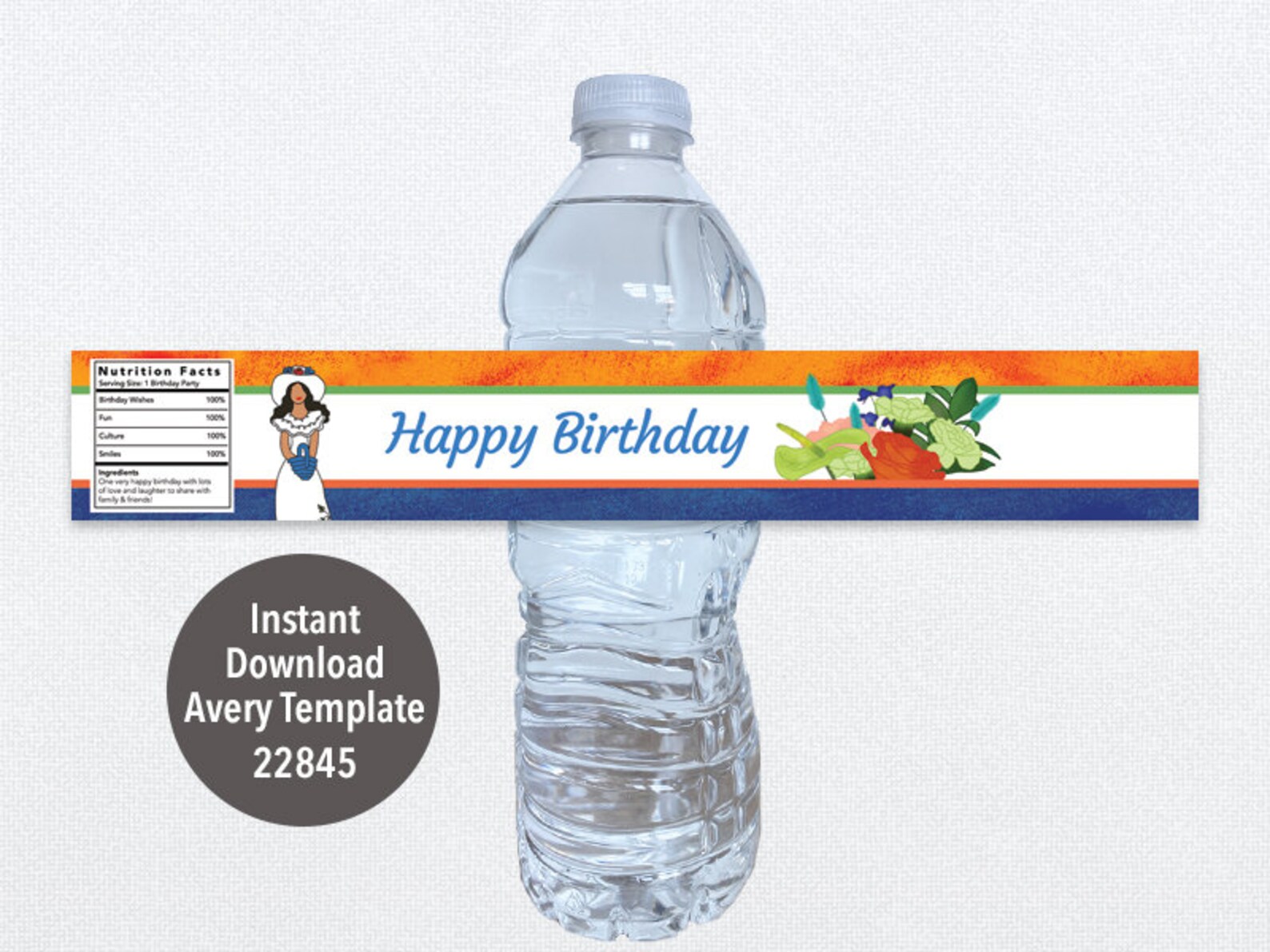 Printable Birthday Water Bottle Label English - Etsy