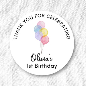 Birthday Sticker, Happy Birthday Sticker, Birthday Favor, Celebration Sticker, Cupcake Sticker