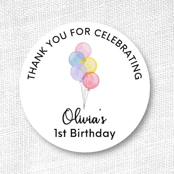 Birthday Sticker, Happy Birthday Sticker, Birthday Favor, Celebration Sticker, Cupcake Sticker